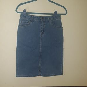 Contemporary Denim Slit Skirt